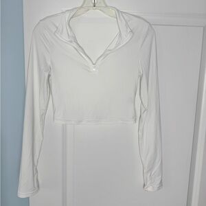 🍓6/$15🍓 White Long Sleeve Zip Neck Top